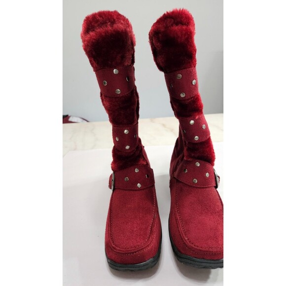 Forever Red Round Toe Buckle Closures Slip On Women's Snow Boots Size 8.5 - Picture 5 of 7